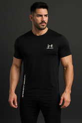 UA Performance Dryfit Tee Black – Moisture-Wicking Dryfit Fabric