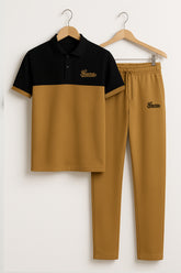 GUCCII Cotton PQ Embroidered Logo Skin-Black Tracksuit