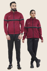NK-Mockneck Warm-UP Maroon-Black Unisex Tracksuit