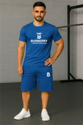 BURBARY Cotton Jersey Embroidered Logo Zinc Short Tracksuit