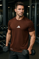 Adi Performance Dryfit Tee Brown– Moisture-Wicking Dryfit Fabric