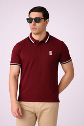 Burbarry Men’s Maroon Cotton Polo Shirt