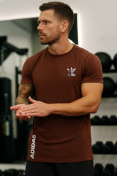 Adi-Flower Performance Dryfit Tee Brown– Moisture-Wicking Dryfit Fabric