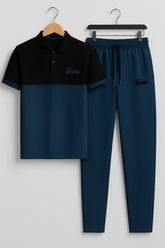 GUCCII Cotton PQ Embroidered Logo Zinc-Black Tracksuit