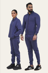 Tomy-Mockneck Warm-UP Blue Unisex Tracksuit