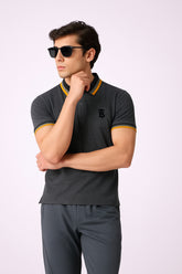 Burbarry Men’s Charcoal Grey Cotton Polo Shirt