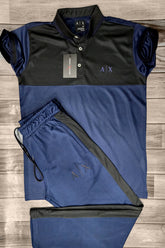 AX-Imported Dry Fit EMB Logo Navy Blue Tracksuit