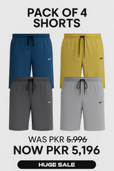 Nikee Pack of 4 Embroidered Logo Cotton Jersey Short