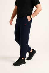 Nikee Men’s Navy Blue Cotton PQ Trouser