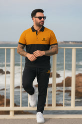 Givchy-Branded Cotton PQ Embroidered Logo Mustard-Black Tracksuit