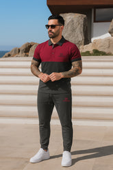 Givchy-Branded Cotton PQ Embroidered Logo Maroon-Dark Grey Tracksuit