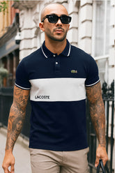 LC Imported Blue-White EMB Logo Polo Shirt