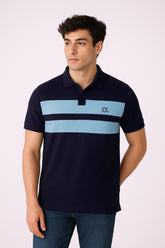 Calven Kleen Men’s Branded Cotton PQ Shirt in Navy Blue
