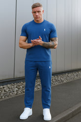 Summer-Ready Style: Breathable Polo Tracksuit in Swead Blue