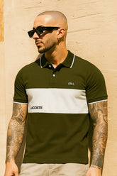 LC Imported Olive-White EMB Logo Polo Shirt