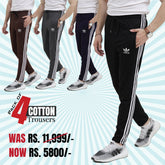 Pack Of 4 -Adi Embroidered Logo Cotton Jersey Trouser