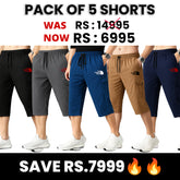 Pack Of 5 - North FC Embroidered Logo Cotton PQ Short