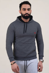POOLO Charcoal Grey Warm Fleece Hoodie