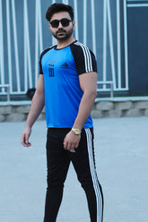 Adi-Branded Royal Blue Tracksuit