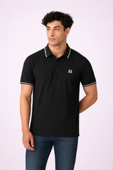 AX Signature Polo Shirt Black– Contrast Collar Edition