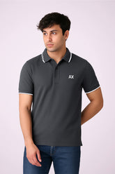 AX Signature Polo Shirt Grey – Contrast Collar Edition