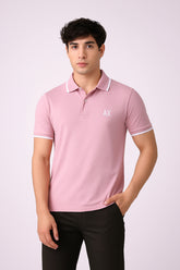 AX Signature Polo Shirt Pastel Pink – Contrast Collar Edition