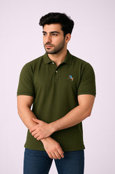 GD Branded Olive EMB Logo Polo Shirt