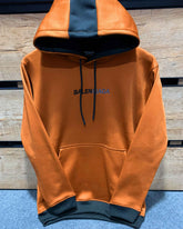 B-C Front Embroidery Logo Imported Brown Hoodie