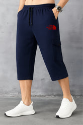 North FC Embroidered Logo Navy Blue Cotton PQ Short