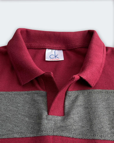 Calven Kleen Men’s Branded Cotton PQ Shirt in Maroon
