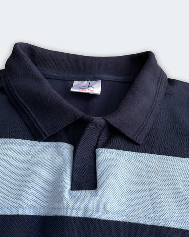 Calven Kleen Men’s Branded Cotton PQ Shirt in Navy Blue