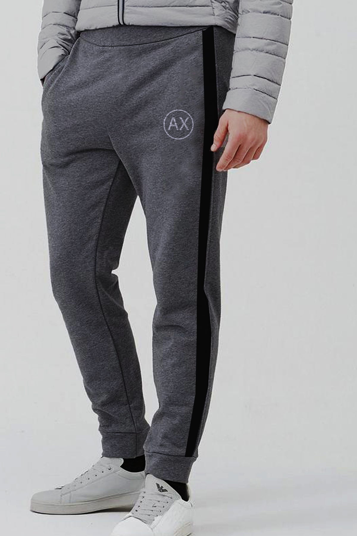 AX Men's Cotton Fleece Charcoal Grey Trouser