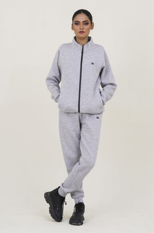 Tomy-Mockneck Warm-UP Light Grey Tracksuit