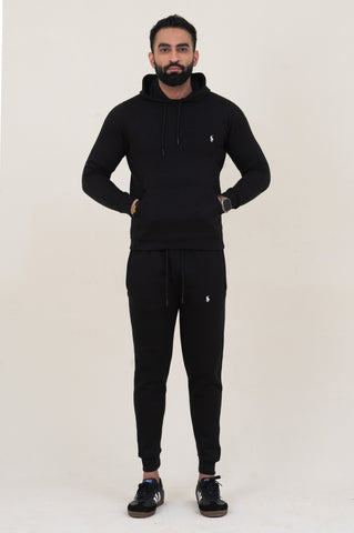 Poolo-Hoodie Warm-UP Black Tracksuit