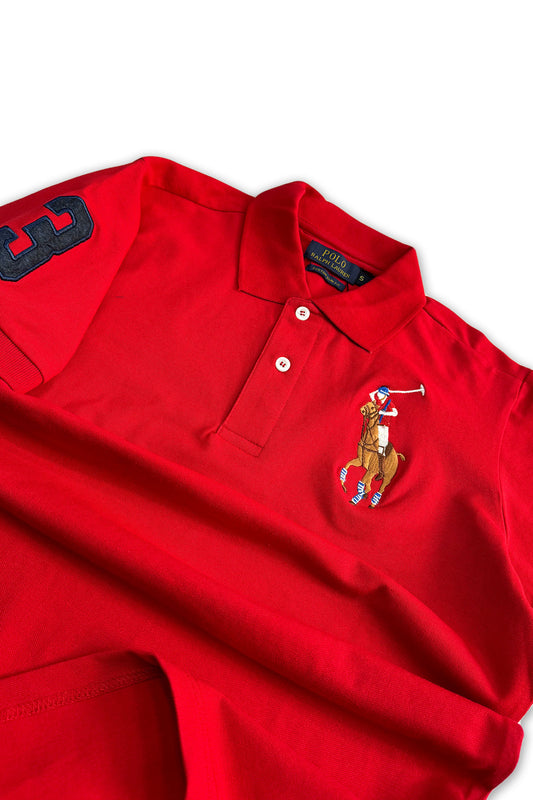 Branded Red Polo T-Shirt Pique Fabric