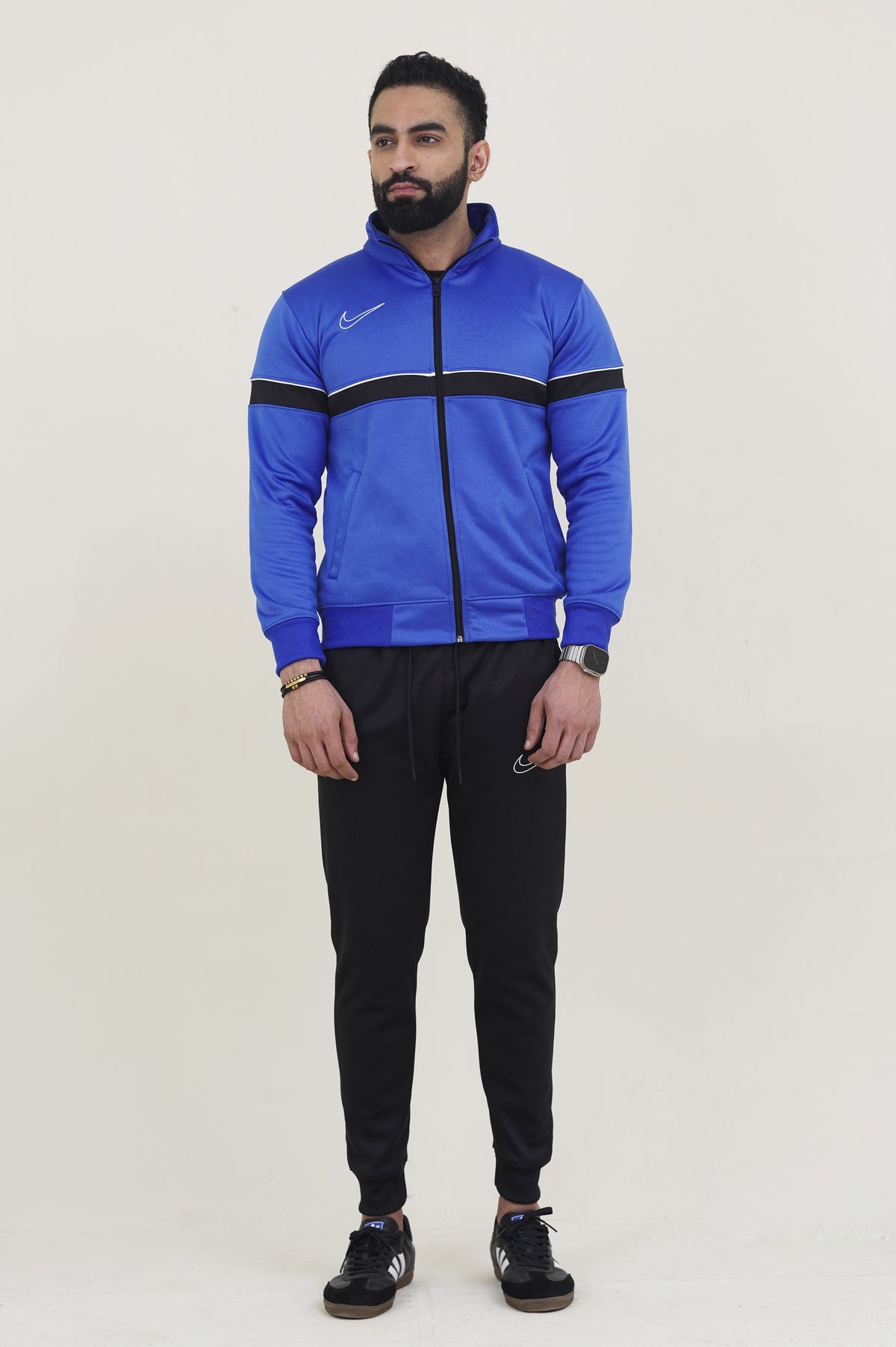 NK-Mockneck Warm-UP Royal Blue-Black Tracksuit