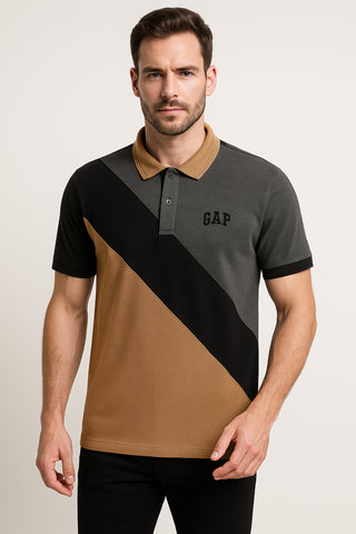 GEP PANEL Men’s Branded Cotton PQ Shirt in Skin-C Grey