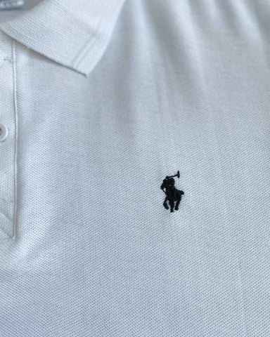 Poloo Ralfh Lauren Men’s White Cotton PQ Polo Shirt