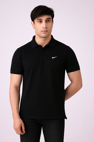 Nikee Men’s Black Cotton Polo Shirt
