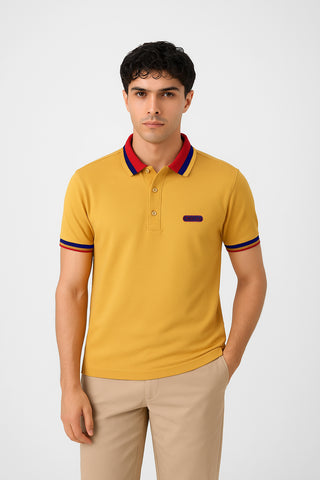 Locast Signature Polo Shirt Yellow– Contrast Collar Edition