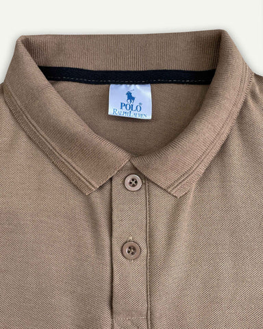 Poloo Ralfh Lauren Men’s Brown Cotton PQ Polo Shirt