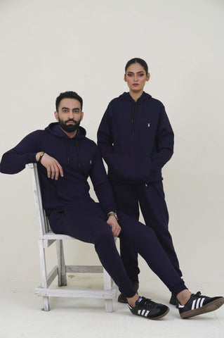 Poolo-Hoodie Warm-UP Blue Unisex Tracksuit