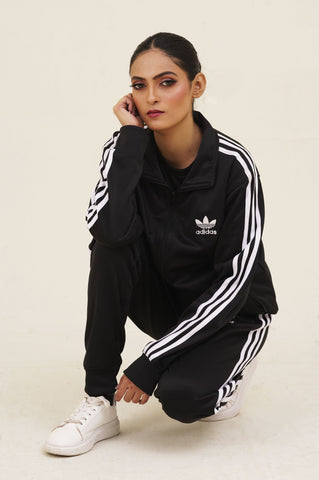 Adi-Sterling Mock Neck Warm-UP 3-Stripes Black Tracksuit