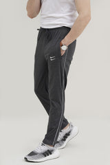 NK Embroidered Logo Charcoal Grey Cotton Jersey Trouser