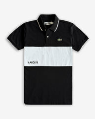 LC Imported Black-White EMB Logo Polo Shirt