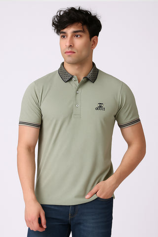 Guccii-Inspired Sage Green Polo – Sleek Design, Premium Feel