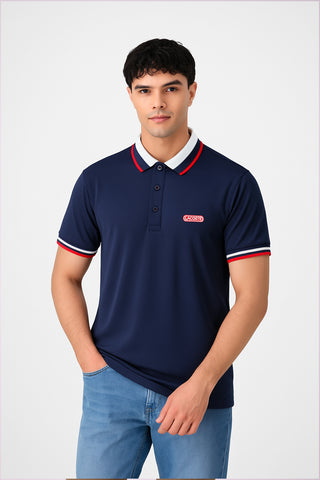 Locast Signature Polo Shirt Navy Blue – Contrast Collar Edition