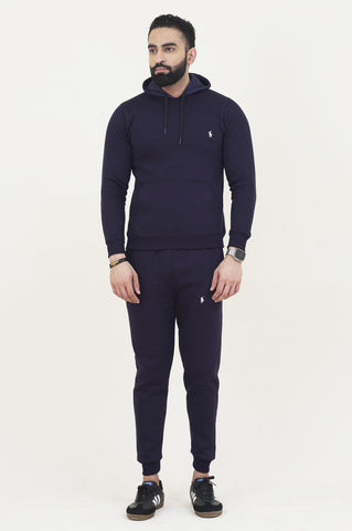 Poolo-Hoodie Warm-UP Navy Blue Tracksuit