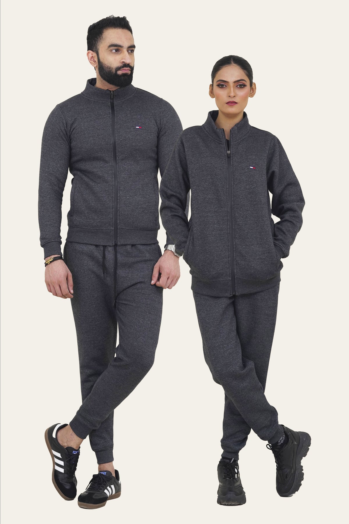 Tomy-Mockneck Warm-UP  Grey Unisex Tracksuit
