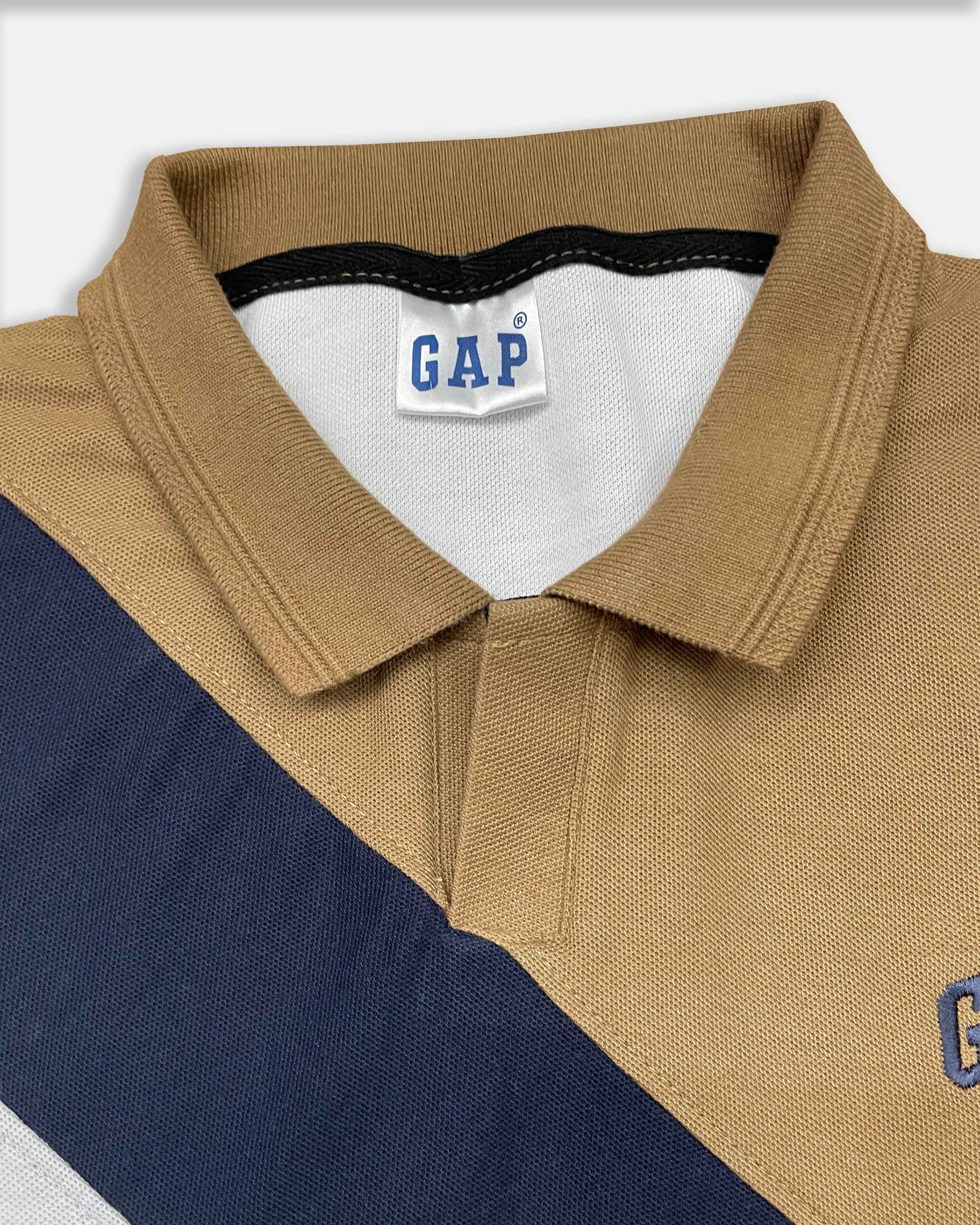 GEP Signature Polo – Modern Colorblock in Brown-White